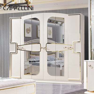 Großhandel Preis King Size Doppellederbett Suite Master Room Home Weiß Holz Mdf Luxus Schlafzimmermöbel Set