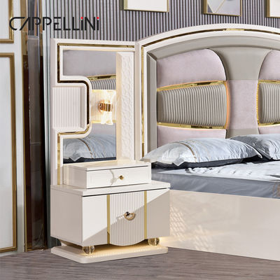 Großhandel Preis King Size Doppellederbett Suite Master Room Home Weiß Holz Mdf Luxus Schlafzimmermöbel Set