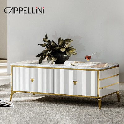 Nordic Moderne weiße Holz TV Schrank Aufbewahrung Wohnzimmer Möbel Luxus Holz TV-Stand Mit Kaffeetisch Set