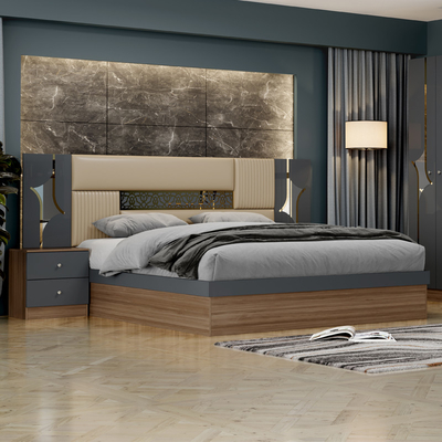 Großhandel Niedrigpreis Türkisches Doppel-König-Schlafzimmer Zuhause Holzrahmen Mdf Modern Luxus Vollgröße Schlafzimmermöbel Set