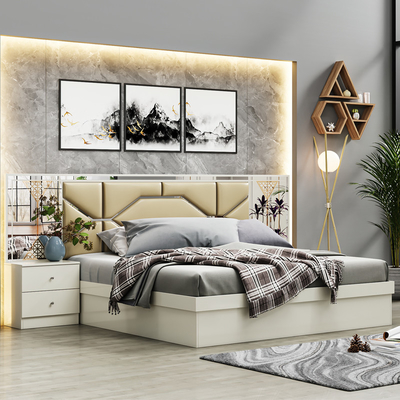 Neues Design Großhandel Holz Doppelbettzimmer Set Luxus Haus Holzrahmen Billig King Size Moderne Möbel Schlafzimmer Sets