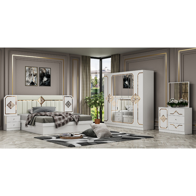 Foshan Großhandel Billig Luxus Doppel King Size Schlafzimmer Set Modernes Zuhause Vollständiges Holzrahmen Schlafzimmer Set Möbel
