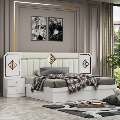 Foshan Großhandel Billig Luxus Doppel King Size Schlafzimmer Set Modernes Zuhause Vollständiges Holzrahmen Schlafzimmer Set Möbel