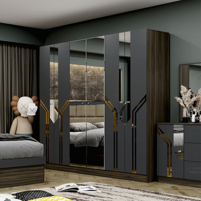 Großhandel Billig Luxus Holzrahmen Doppel King Size Bett Set Modernes Zuhause Türkisches Holz MDF Vollzimmer Set Möbel