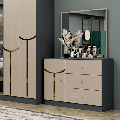 Großhandel Billig Luxus Holzrahmen Doppel King Size Bett Set Modernes Zuhause Türkisches Holz MDF Vollzimmer Set Möbel