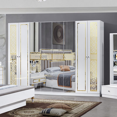 Großhandel Hochwertige moderne Holzrahmen Doppelbett Zuhause Meisterzimmer King Size Luxus türkisches Schlafzimmermöbel Set