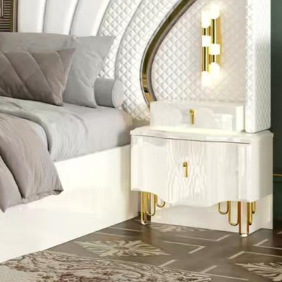 OEM Großhandel Weiß Royal Luxus Doppelbett King Size Meisterzimmer Modernes Zuhause Holzrahmen Vollzimmermöbel Set