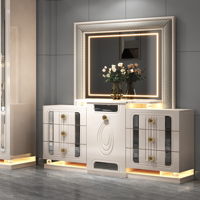 Moderne Luxus Holzrahmen Doppel King Size Bett Set Villa Home Master Room Königin Leder Holz Mdf Vollmöbel Schlafzimmer Sets