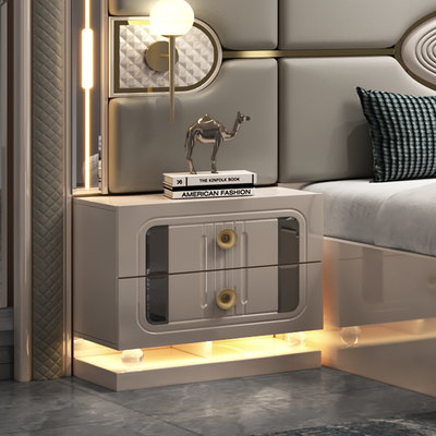 Moderne Luxus Holzrahmen Doppel King Size Bett Set Villa Home Master Room Königin Leder Holz Mdf Vollmöbel Schlafzimmer Sets