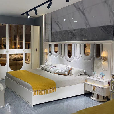 Neues Design Großhandel Holz Doppel King Size Schlafzimmer Suite Holzrahmen Moderne Luxus Holzmöbel Schlafzimmer Sets