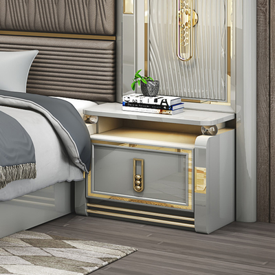 Komplett modernes Leder Holz Kingsize Bett 5 Stück Set Doppelzimmer Queen Full Luxus Home Schlafzimmer Möbel Set