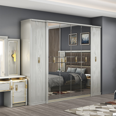 Komplett modernes Leder Holz Kingsize Bett 5 Stück Set Doppelzimmer Queen Full Luxus Home Schlafzimmer Möbel Set