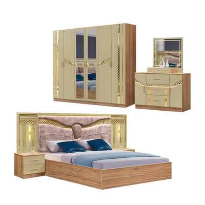 2025 Full King Size Holz Türkisches Schlafzimmer Möbel Set Holzrahmen Zuhause Doppelbett Billig Luxus Schlafzimmer Sets Möbel