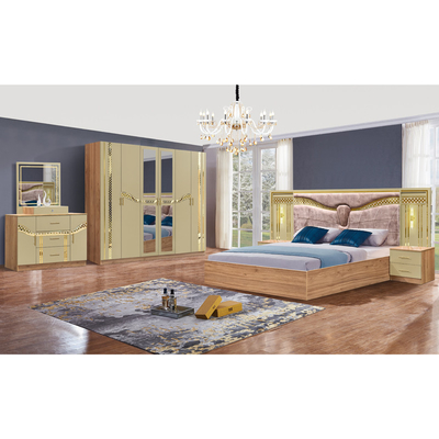 2025 Full King Size Holz Türkisches Schlafzimmer Möbel Set Holzrahmen Zuhause Doppelbett Billig Luxus Schlafzimmer Sets Möbel