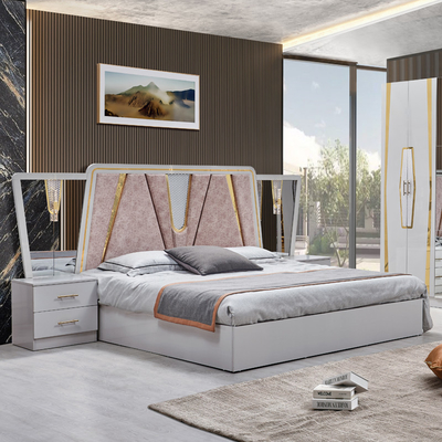 Foshan Großhandel Holzrahmen Doppelleder König Größe Schlafzimmer Home Suite Holz Königin Full Billig modern Luxus Schlafzimmermöbel Set