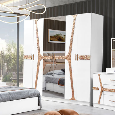 Türkischer Luxus-Stil Holzrahmen King Size Bett Set Led Kopfbrett Moderne Klassiker Vollhaus Holz Schlafzimmer Sets Möbel