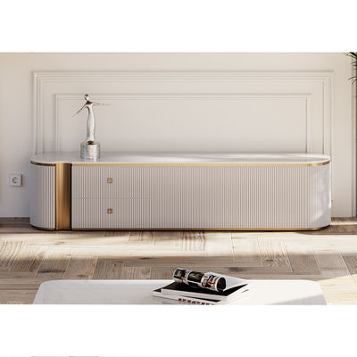 Moderner Luxus Holztv-Schrank und Couchtisch Set Wohnzimmer Möbel Holztv-Stand mit Aufbewahrung