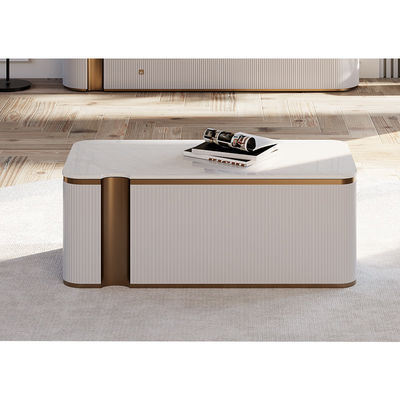 Einfaches Design Wohnzimmer Weißes Holz Fernseher Stand Home Möbel Aufbewahrung Moderne Moderne Holz Marmor Schiefer TV-Schrank