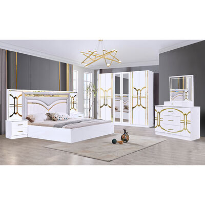 Chambre a Coucher Komplett modernes Schlafzimmer Set König Größe Schlafzimmer Doppel Holzrahmen Home Full Luxus Schlafzimmer Möbel Set