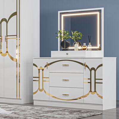 Chambre a Coucher Komplett modernes Schlafzimmer Set König Größe Schlafzimmer Doppel Holzrahmen Home Full Luxus Schlafzimmer Möbel Set