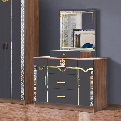 China Großhandel Billiges Holz MDF King Size Bett Set 5 Stück Doppelzimmer Modernes Luxus Holzrahmen Schlafzimmer Set Möbel