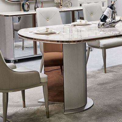 Komplette luxuriöse Esszimmer-Sets aus Holz für 6 Personen, Heim-Möbel, luxuriöses großes Holz, modernes Marmor-Esszimmerset mit 4 Stühlen