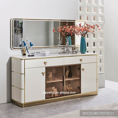 Weißes modernes Luxus Esstischset 6 Sitzplätze Holz Esszimmermöbel komplettes Zuhause Holzrahmen Esstischset 4 Stühle