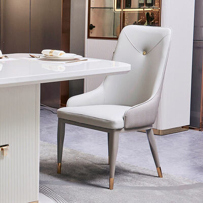 Modernes Luxus-Zuhause Esszimmertisch und Stühle Set aus Holz, 6-Sitzer, Möbel, Weiß, Komplettes Esszimmer-Set aus Holz