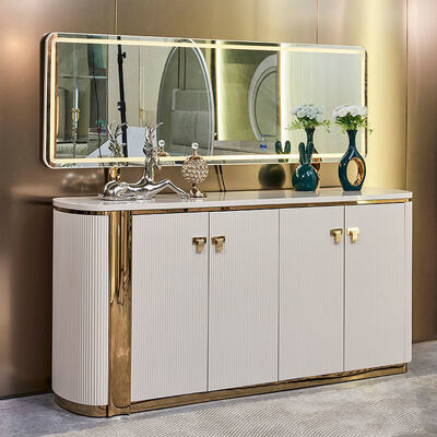 Modernes Luxus-Zuhause Esszimmertisch und Stühle Set aus Holz, 6-Sitzer, Möbel, Weiß, Komplettes Esszimmer-Set aus Holz