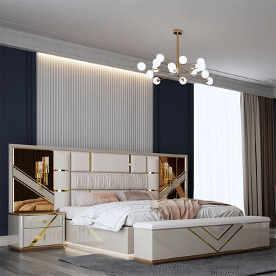 Großhandel Türkisches Komplett Luxus Schlafzimmer Set Home Storage Doppelzimmer Holzrahmen Königgröße Modernes Schlafzimmermöbel Set