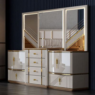 Großhandel Türkisches Komplett Luxus Schlafzimmer Set Home Storage Doppelzimmer Holzrahmen Königgröße Modernes Schlafzimmermöbel Set