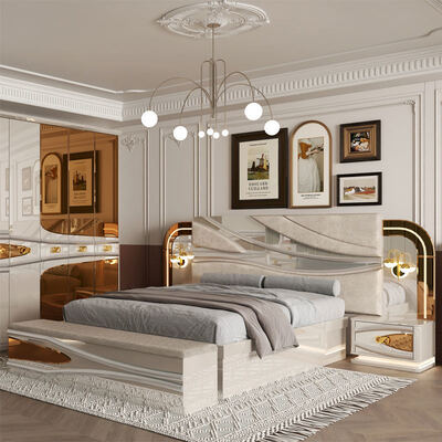 Großhandel Moderne Komplett Luxus Schlafzimmer Sets Holz Doppelbett Zimmer Türkisch Königlich Holzrahmen Volles Haus Schlafzimmer Möbel Set