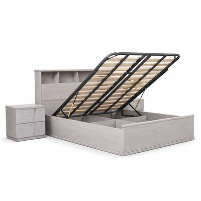 Modernes Komplett-Schlafzimmer-Set Master-Zimmer King-Größe Doppelbett Hotel-Haus-Speicher Massivholzrahmen Luxus-Schlafzimmermöbel-Set