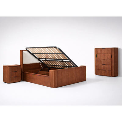 Modernes Massivholz Kingsize Schlafzimmer Set Doppelbett Hauptschlafzimmer Home Storage Holzrahmen Komplett Luxus Schlafzimmermöbel Set