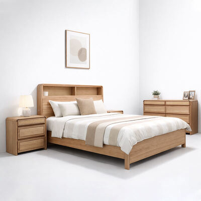 American Classic Massivholz Komplett Schlafzimmer Set King Size Bett Doppelzimmer Modern Luxus Holz Schlafzimmer Möbel Set