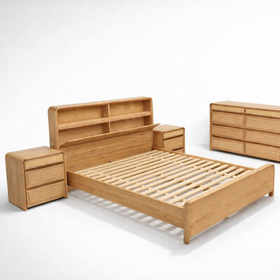 American Classic Massivholz Komplett Schlafzimmer Set King Size Bett Doppelzimmer Modern Luxus Holz Schlafzimmer Möbel Set