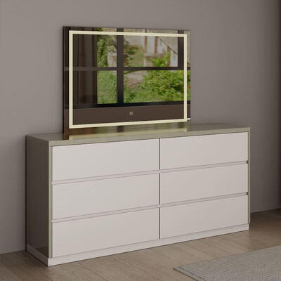 Moderne Luxus-Holz-Schlafzimmer-Sets Möbel mit Lagerung Liegestelle beleuchtete Kopfteil und einfache Montage für die Wohnung Hotel