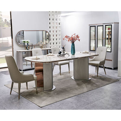 Komplette luxuriöse Esszimmer-Sets aus Holz für 6 Personen, Heim-Möbel, luxuriöses großes Holz, modernes Marmor-Esszimmerset mit 4 Stühlen