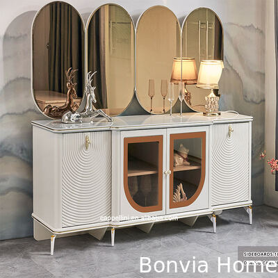 Elegantes Luxus-Esszimmertisch- und Stühle-Set für 6 Personen Möbel Home Storage Weiß Komplett Modern Große Holz-Esszimmer-Sets