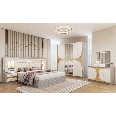 Foshan Großhandel Billig türkisches Schlafzimmer Set König Größe Schlafzimmerrahmen Luxus Heimzimmer Suite Holz modernes Schlafzimmer Möbel Set