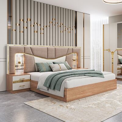 Möbel De Chambre Moderne Schlafzimmermöbel Set King Größe Bett Holzrahmen Luxushaus Komplett türkisches Möbel Schlafzimmer Sets