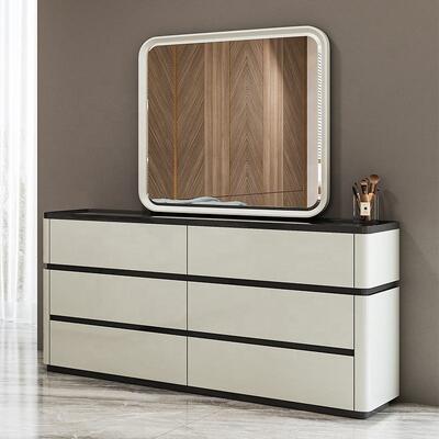 Chambre a Coucher Komplett Luxus Schlafzimmer Set Beleuchtete Kopfteile König Größe Bett Holzrahmen Doppel modernes Schlafzimmer Möbel Set