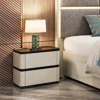 Chambre a Coucher Komplett Luxus Schlafzimmer Set Beleuchtete Kopfteile König Größe Bett Holzrahmen Doppel modernes Schlafzimmer Möbel Set