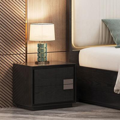 Minimalistisches Königsgroßbett Luxus Schlafzimmer Set Hotel Wohnung Holzrahmen Moderne Schlafzimmermöbel Set mit Kommode Seitenkabine
