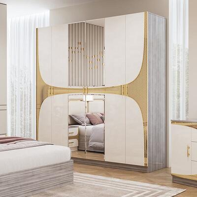 Foshan Großhandel Billig türkisches Schlafzimmer Set König Größe Schlafzimmerrahmen Luxus Heimzimmer Suite Holz modernes Schlafzimmer Möbel Set