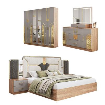 Chambre a Coucher Complet Türkische Schlafzimmer-Sets, King-Size-Bett, Doppel-Holzrahmen, günstiges, luxuriöses, modernes Schlafzimmer-Möbel-Set