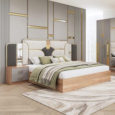 Chambre a Coucher Complet Türkische Schlafzimmer-Sets, King-Size-Bett, Doppel-Holzrahmen, günstiges, luxuriöses, modernes Schlafzimmer-Möbel-Set