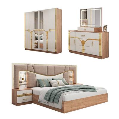 Möbel De Chambre Moderne Schlafzimmermöbel Set King Größe Bett Holzrahmen Luxushaus Komplett türkisches Möbel Schlafzimmer Sets