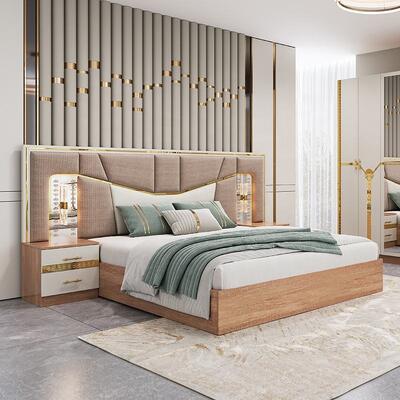 Möbel De Chambre Moderne Schlafzimmermöbel Set King Größe Bett Holzrahmen Luxushaus Komplett türkisches Möbel Schlafzimmer Sets