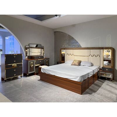 Foshan Großhandel Luxus Komplett Schlafzimmer Set 5 Stück König Größe Schlafzimmer Suite Holzrahmen Türkisches Modernes Schlafzimmer Möbel Set